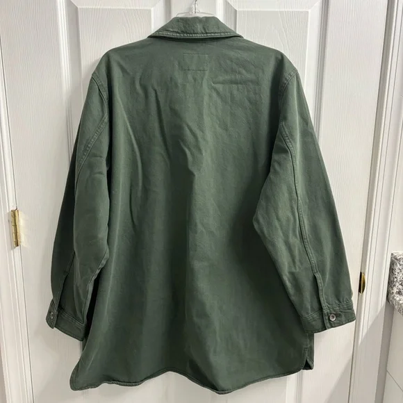 Old Navy Shacket Barn Chore Coat Jacket Workwear Denim 2X Button Front - Picture 5 of 8